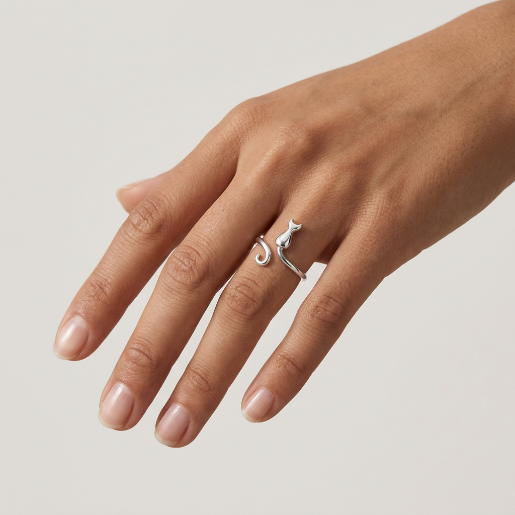 Anillo Gatito Acero Inoxidable