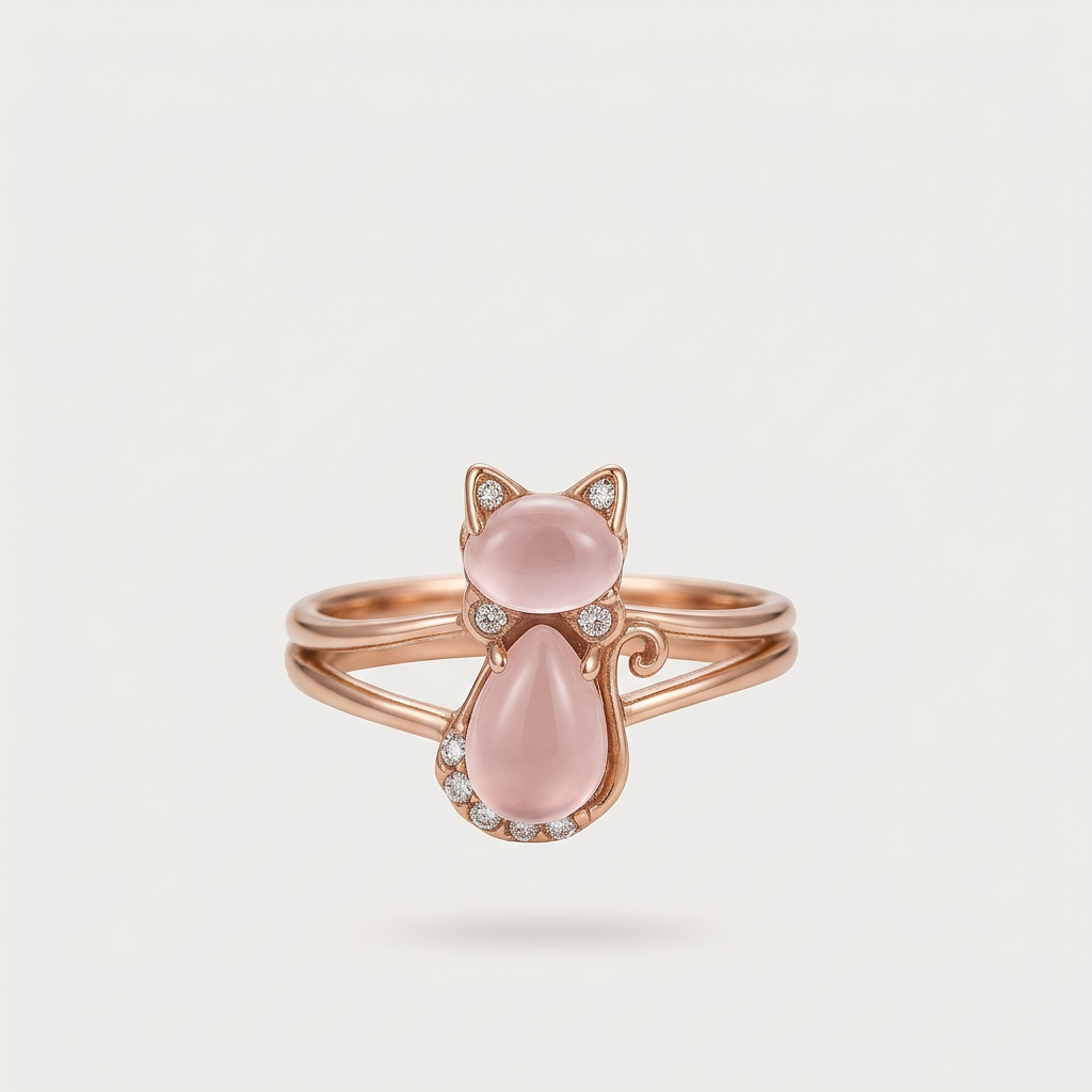 Anillo Gato Oro Rosa