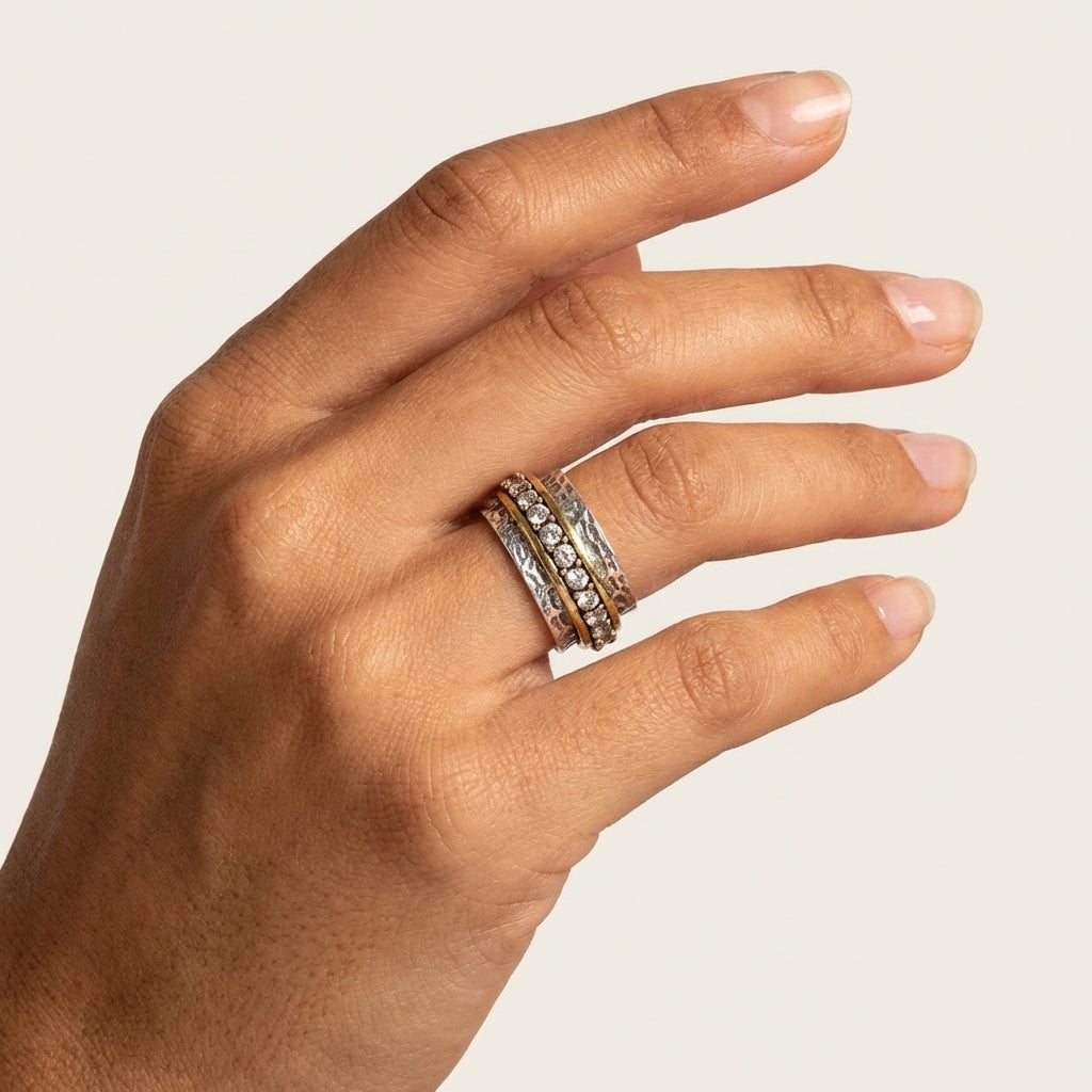 Anillo Oro Plata Circonitas