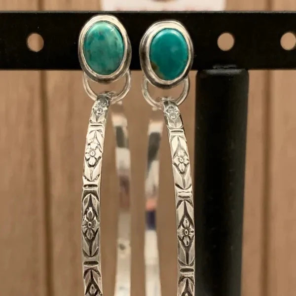 Pendientes de moda con ópalo incrustado