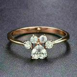 Anillo vintage con zirconia en forma de pata