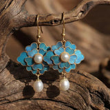 Pendientes Vintage Perlas y Lotos