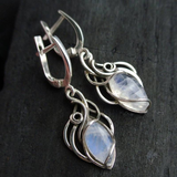 Pendientes de plata con cristal blanco