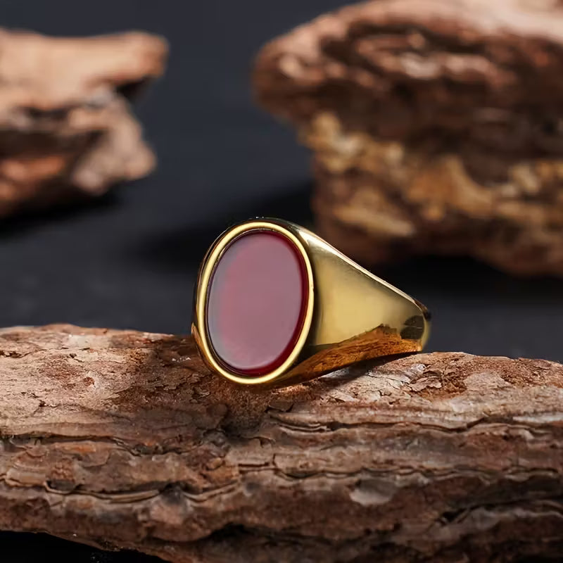 Anillo con Piedras Naturales de Ojo de Tigre