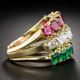 Anillo de compromiso artesanal con talla marquesa en zirconia cúbica