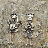 Pendientes colgantes vintage para niño y niña