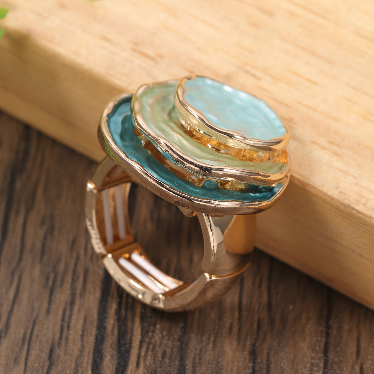 Anillo Boho de Tres Capas Esmaltadas
