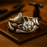 Zayra | Anillo Vintage Gato en Plata