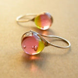 Aretes retro con gota de vidrio ámbar