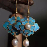 Pendientes Vintage Perlas y Lotos