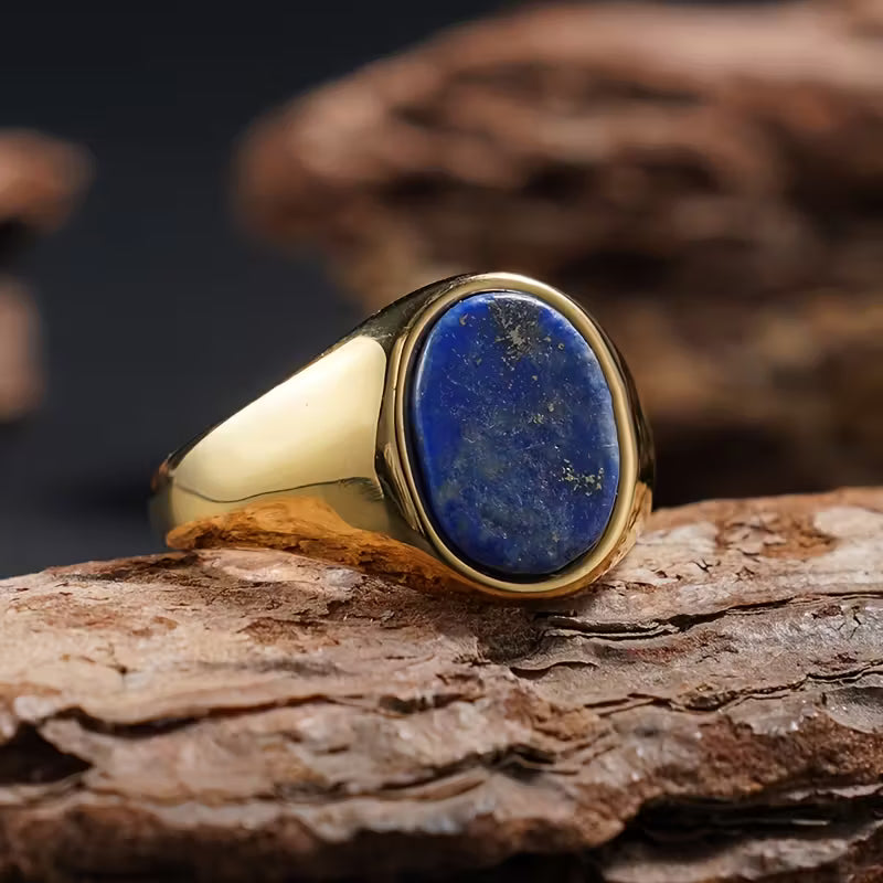 Anillo con Piedras Naturales de Ojo de Tigre