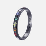 Anillo de plata de ley con diseño de huella