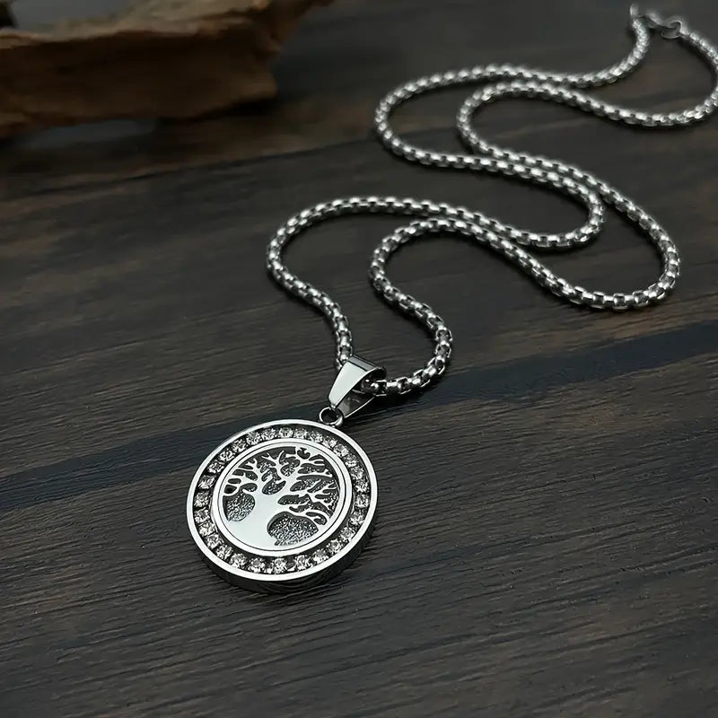 Collar del Árbol de la Vida en tono dorado lujoso con zirconias cúbicas