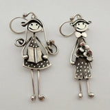 Pendientes colgantes vintage para niño y niña