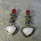 pendientes vintage con circón azul en forma de lágrima