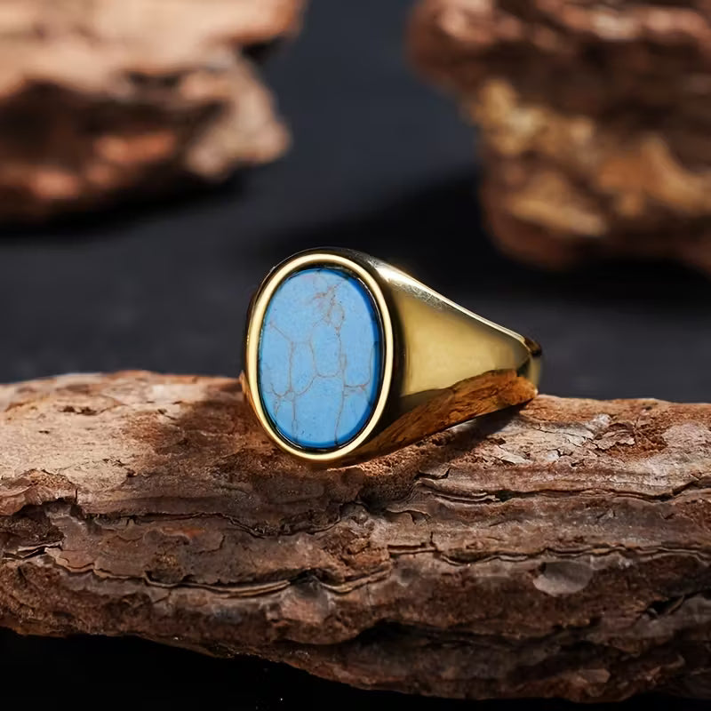 Anillo con Piedras Naturales de Ojo de Tigre