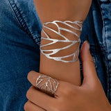 Pulsera Brazalete Vintage con diseño de hoja