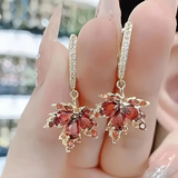 Pendientes Hoja Oro y Zirconia