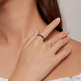 Anillo de plata de ley con diseño de huella