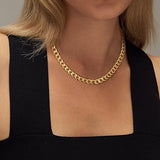 Collar cubano con eslabones gruesos en oro