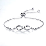 Brazalete ajustable infinito de plata