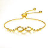 Brazalete ajustable infinito de plata