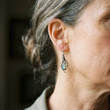 Aretes Vintage de Ópalo Azul en Plata