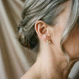 Pendientes perla y zirconia oro
