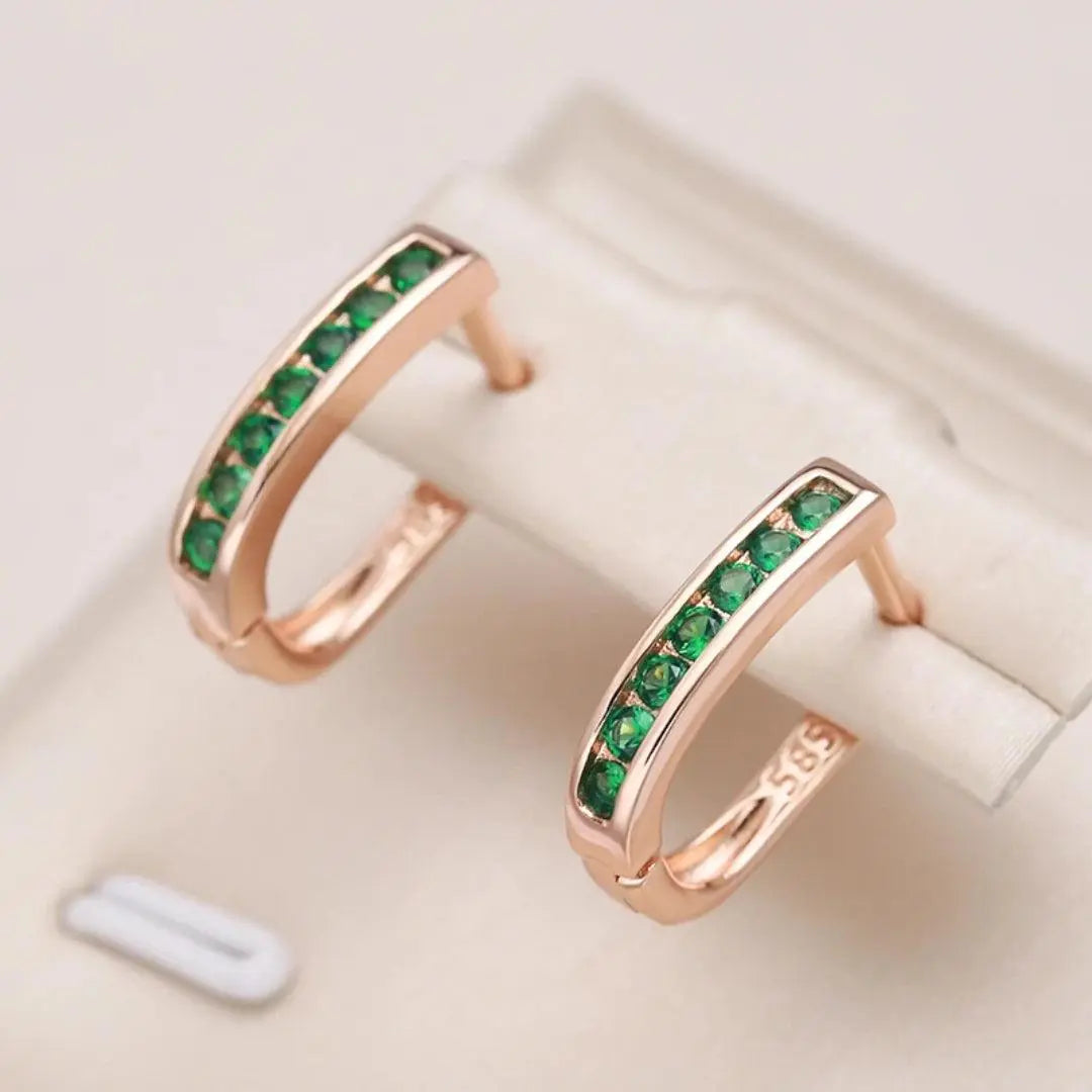Pendientes de Esmeralda y Diamante en Oro