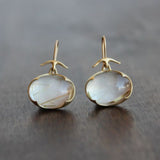 Aretes Vintage en Oro con Piedra Lunar