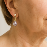 Pendientes Elegantes con Perla Morada
