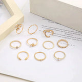 Conjunto de anillos de plata y oro (10 pares)