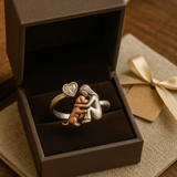 Anillo artesanal de plata esterlina 925 con circonita cúbica en forma de corazón – tamaño ajustable