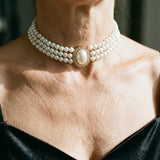 Collar Tres Perlas Elegante