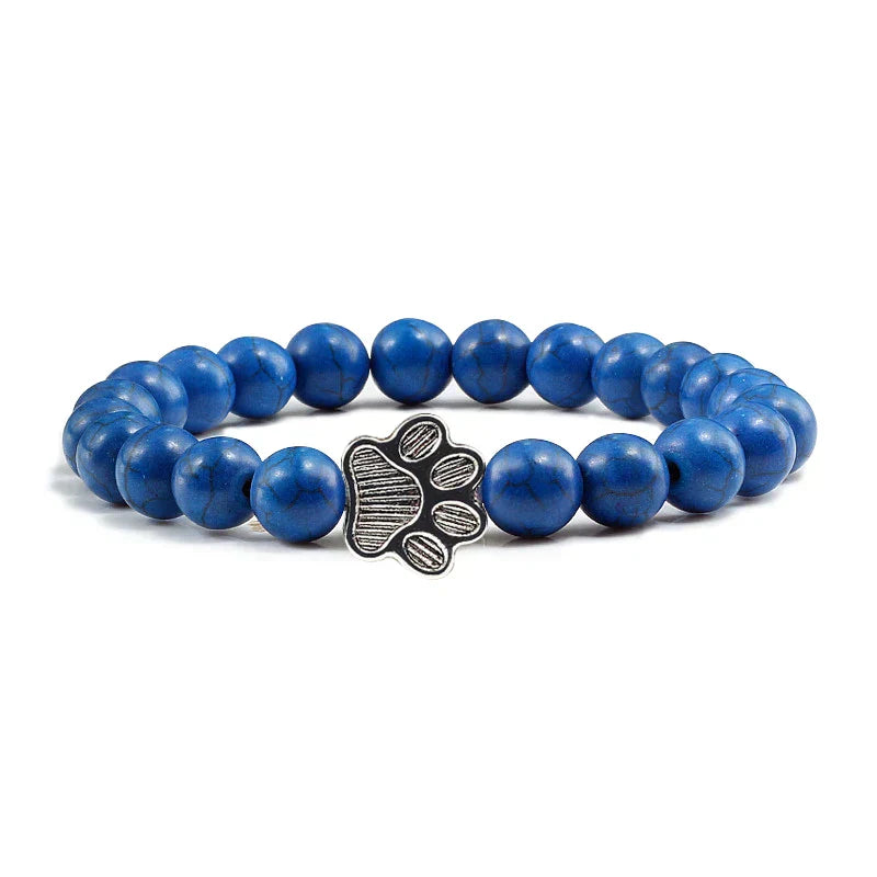 Pulsera con cuentas en forma de pata – diseño en piedra natural