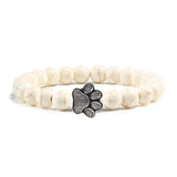 Pulsera con cuentas en forma de pata – diseño en piedra natural
