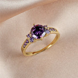 Anillo de oro y amatista