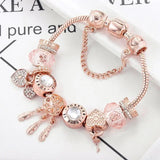 Pulsera Atrapasueños Rosa con Dijes de Plata