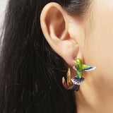 Pendientes creativos exclusivos en forma de colibrí