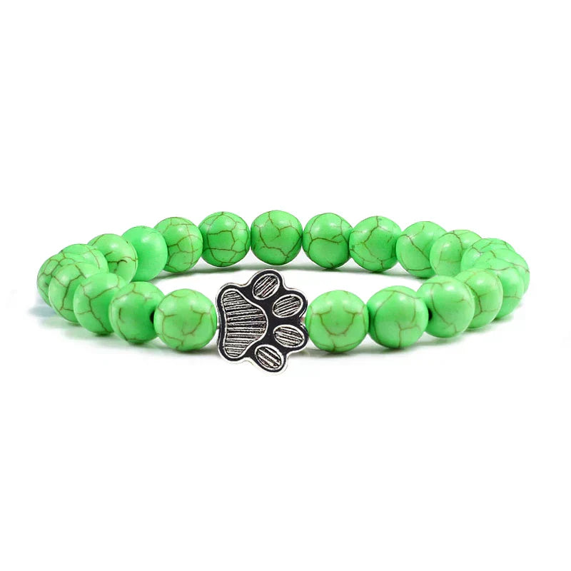 Pulsera con cuentas en forma de pata – diseño en piedra natural