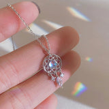 Collar de plata Luna de cristal Atrapasueños