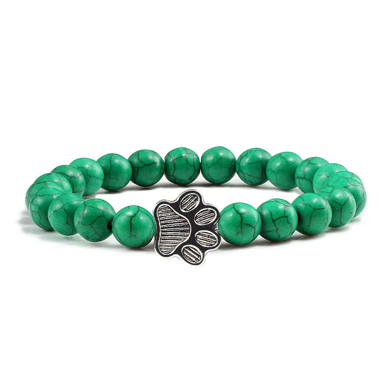 Pulsera con cuentas en forma de pata – diseño en piedra natural