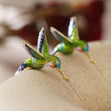 Pendientes creativos exclusivos en forma de colibrí