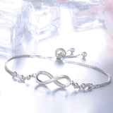 Brazalete ajustable infinito de plata