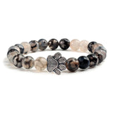 Pulsera con cuentas en forma de pata – diseño en piedra natural
