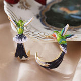 Pendientes creativos exclusivos en forma de colibrí