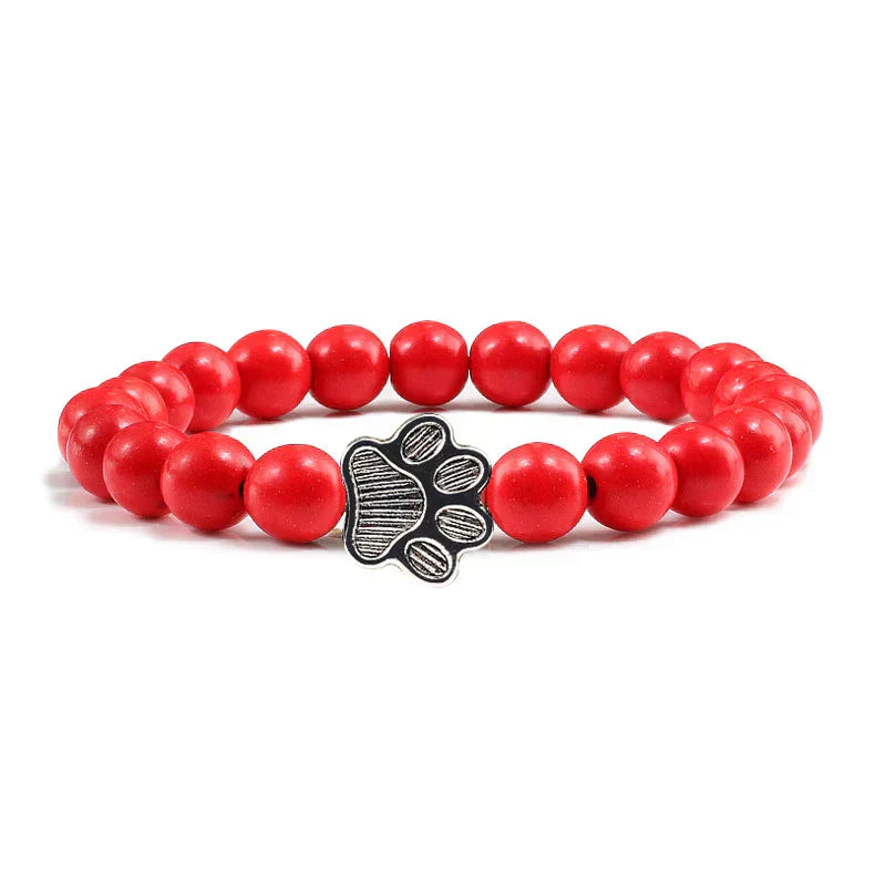 Pulsera con cuentas en forma de pata – diseño en piedra natural