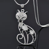 Collar de Gatitos del Amor en Plata con Zirconia