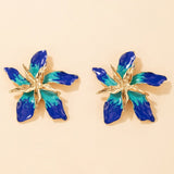 Pendientes Flor Feliz y Cristales Azules