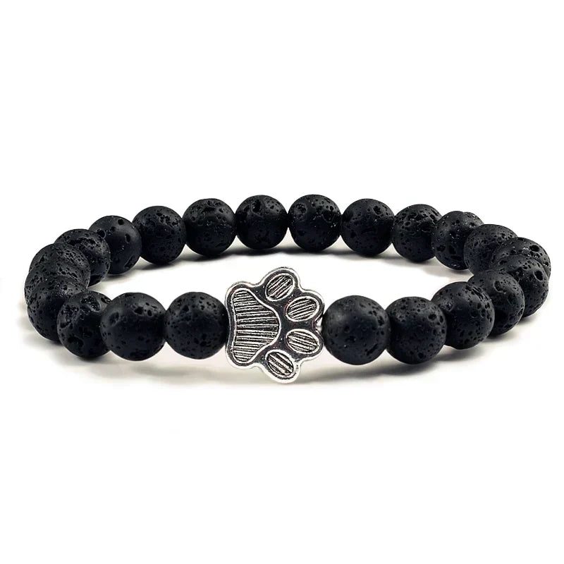 Pulsera con cuentas en forma de pata – diseño en piedra natural